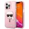 KARL LAGERFELD Karl Lagerfeld Glitter Karl`s Head Skal iPhone 13 Pro Max - Rosa