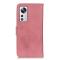 KHAZNEH KHAZNEH Textured PU Läder Plånboksfodral Xiaomi 12 Pro - Rosa