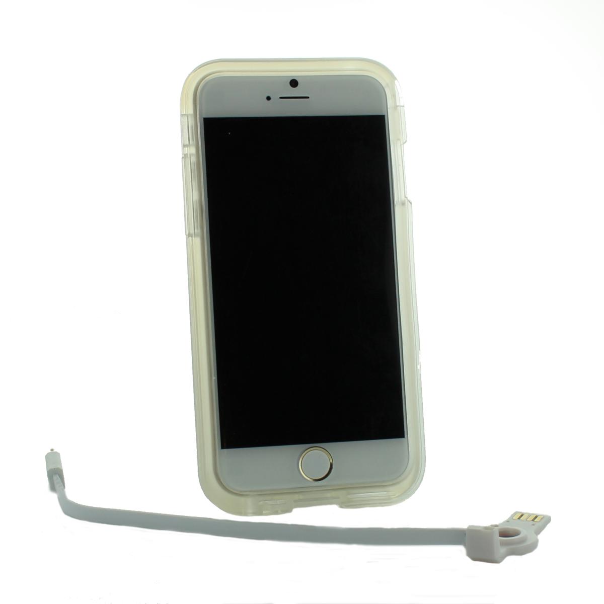 OEM Connect Flash Light Skal med inbyggd USB-kabel till iPhone 6 / 6S - Vit