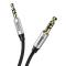BASEUS Baseus Stereo AUX Audio 3.5 mm Male Mini Jack 1m Silver/Svart