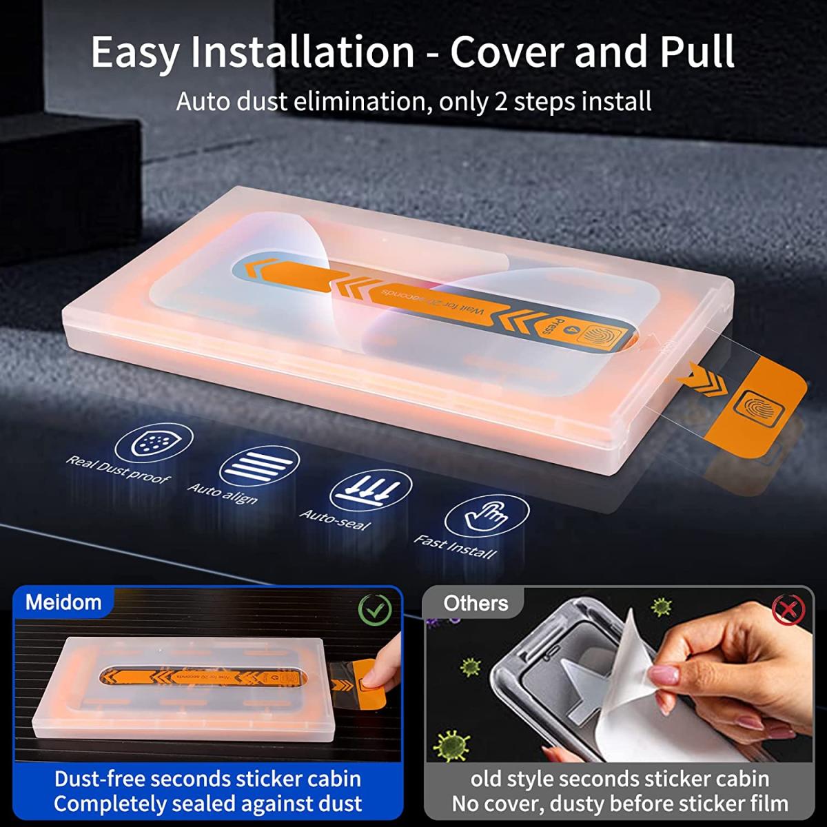 OEM Auto Dust Removal iPhone 14 Plus Härdat Glas Skärmskydd