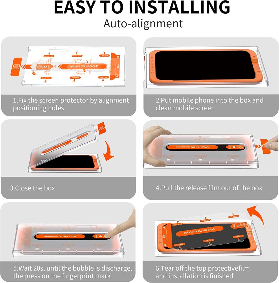 OEM Auto Dust Removal iPhone 14 Plus Härdat Glas Skärmskydd