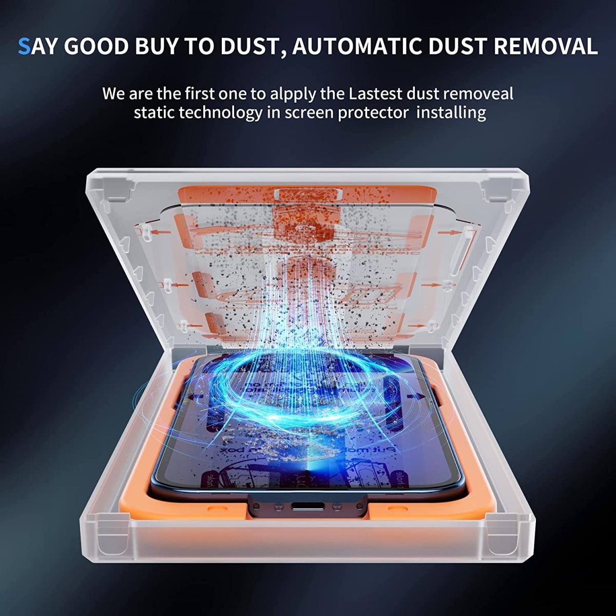 OEM Auto Dust Removal iPhone 14 Plus Härdat Glas Skärmskydd