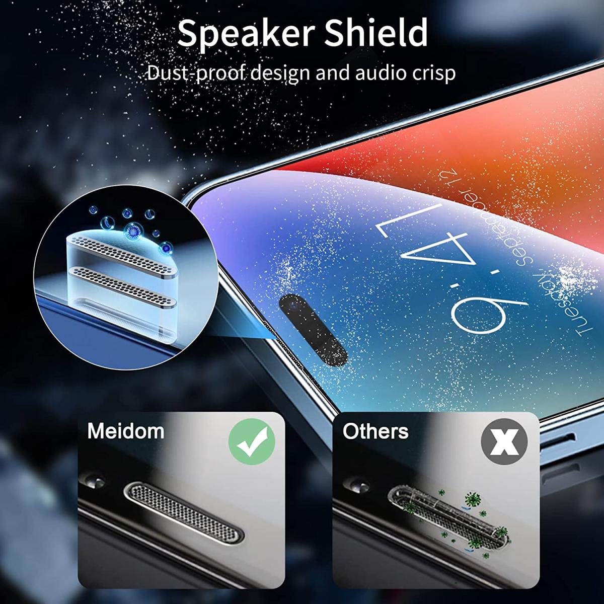 OEM Auto Dust Removal iPhone 14 Plus Härdat Glas Skärmskydd