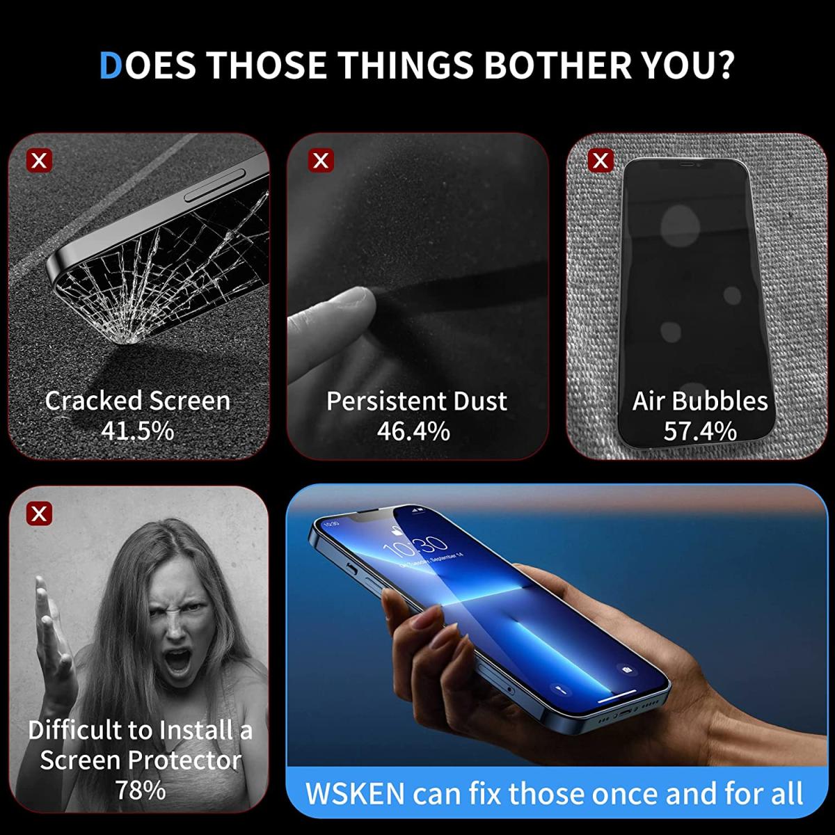 OEM Auto Dust Removal iPhone 14 Plus Härdat Glas Skärmskydd