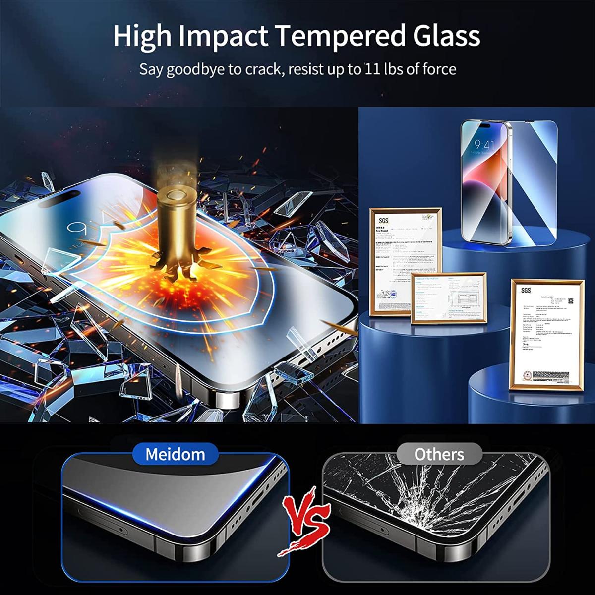 OEM Auto Dust Removal iPhone 14 Plus Härdat Glas Skärmskydd