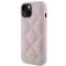 Guess Guess Mobilskal till iPhone 15 Quilted Metal Logo - Rosa