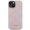 Guess Guess Mobilskal till iPhone 15 Quilted Metal Logo - Rosa