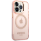 Guess Guess Mobilskal till iPhone 14 Pro Max MagSafe Gold Outline - Rosa