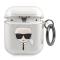KARL LAGERFELD Karl Lagerfeld Skal Glitter Karl`s Head Airpods - Silver