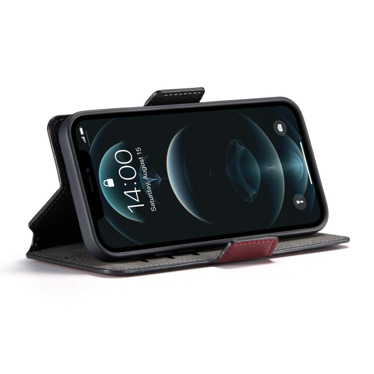 MUXMA Muxma Saffiano Plånboksfodral till iPhone 13 Pro - Röd