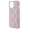 Guess Guess Mobilskal till iPhone 15 Quilted Metal Logo - Rosa