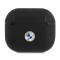 BMW BMW Signature Collection PC Äkta Läder Silver Logo Skal Airpods 3 - Svart