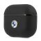 BMW BMW Signature Collection PC Äkta Läder Silver Logo Skal Airpods 3 - Svart