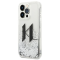 KARL LAGERFELD Karl Lagerfeld iPhone 14 Pro Max Skal Liguid Glitter Big KL Logo - Silver