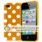 OEM Polka Dots flexiCase skal till iPhone 4 / 4S (Orange)
