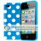 OEM Polka Dots flexiCase skal till iPhone 4 / 4S (Bl)