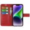 OEM iPhone 15 Plus Plånboksfodral Calf Flip Folio - Röd
