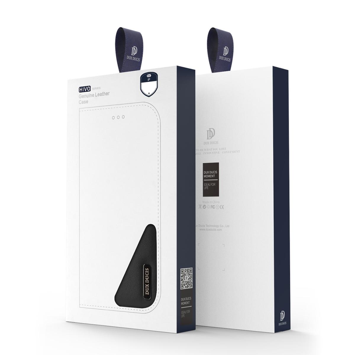 Dux Ducis Dux Ducis iPhone 14 Plus Plånboksfodral Äkta Läder Hivo Flip - Röd