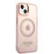 Guess GUESS iPhone 14 Skal MagSafe Gold Outline Translucent - Rosa