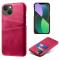 OEM iPhone 14 Plus Skal Korthållare PU Läder - Magenta