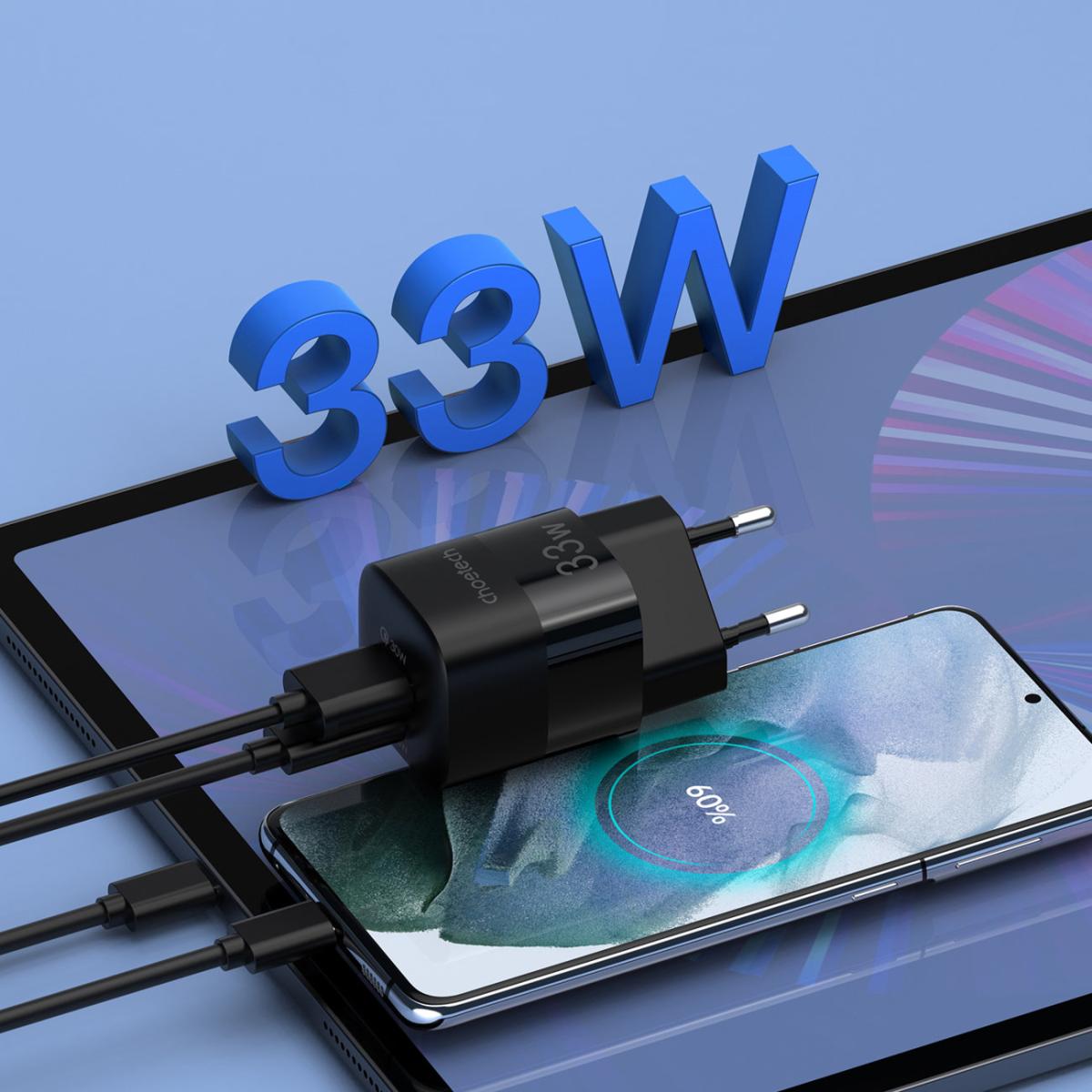 Choetech Choetech Snabbladdare 33W USB-C - Svart