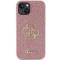 Guess Guess Mobilskal till iPhone 15 Glitter Script Big - Rosa