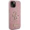 Guess Guess Mobilskal till iPhone 15 Glitter Script Big - Rosa