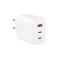 BASEUS Baseus GaN Väggladdare 2x USB-C Till USB-A 65W Cube Pro - Vit