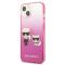 KARL LAGERFELD Karl Lagerfeld iPhone 13 mini Skal Gradient Ikonik Karl & Choupette - Rosa