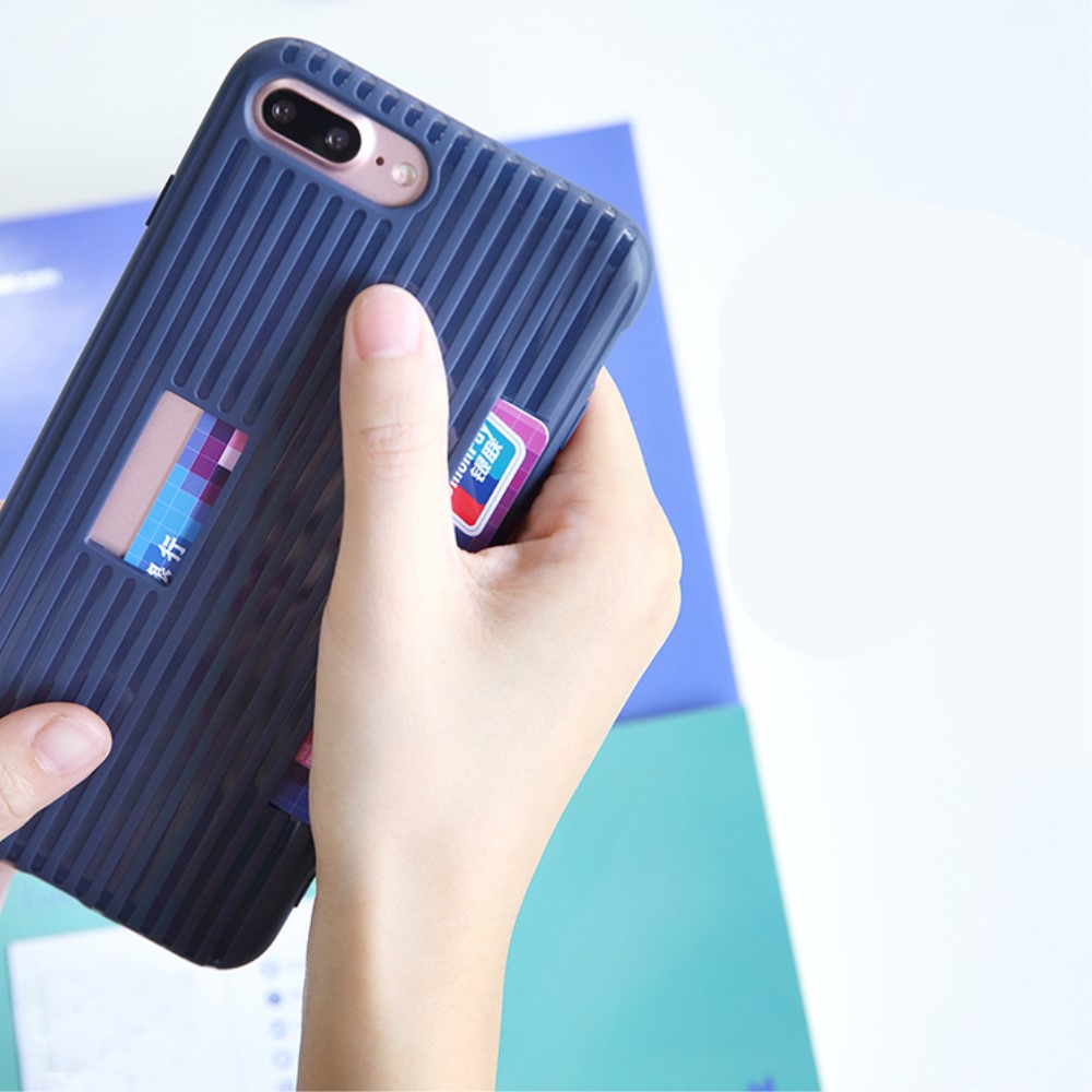 ROCK Rock mobilskal med kortplats till Apple iPhone 7 Plus - Blå