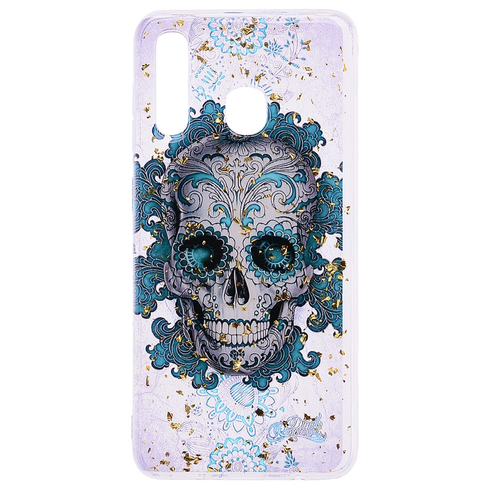 OEM Glitter Mobilskal till Samsung Galaxy A50 - Skull