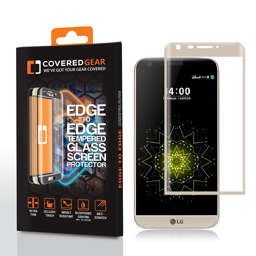 CoveredGear CoveredGear Edge to Edge Härdat Glas Skärmskydd till LG G5 - Gold