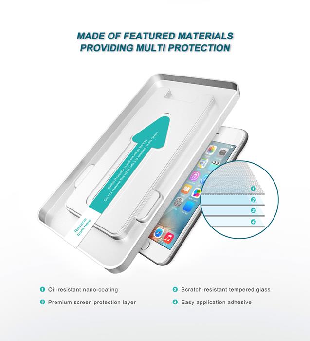 CoveredGear CoveredGear Easy App Härdat Glas Skärmskydd till iPhone 8 Plus / 7 Plus - Svart