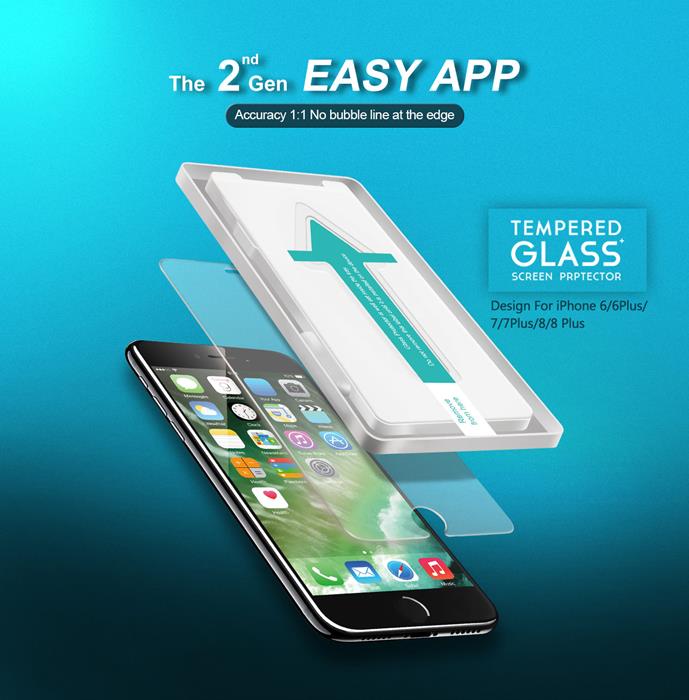 CoveredGear CoveredGear Easy App Härdat Glas Skärmskydd till iPhone 6S/6 - Vit