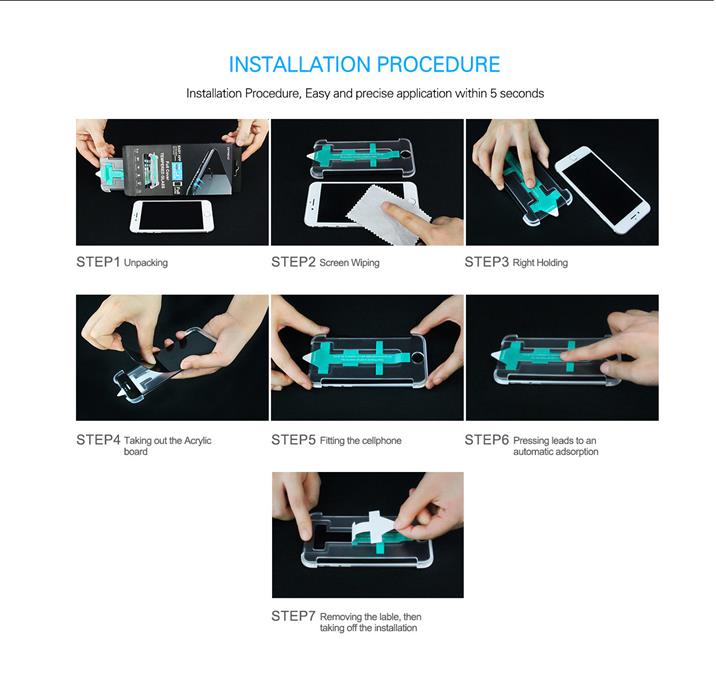 CoveredGear CoveredGear Easy App Härdat Glas Skärmskydd till iPhone 8 Plus / 7 Plus - Svart