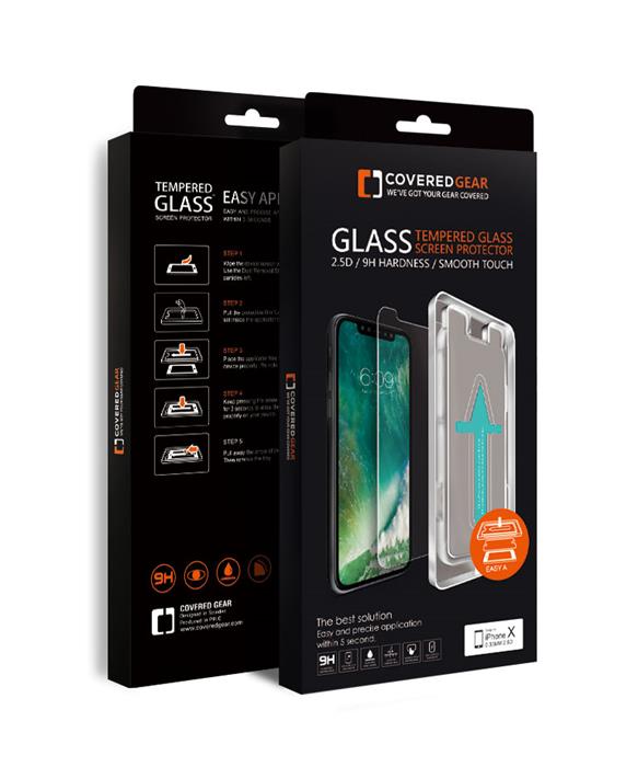 CoveredGear CoveredGear Easy App härdat glas till iPhone X/Xs - Svart