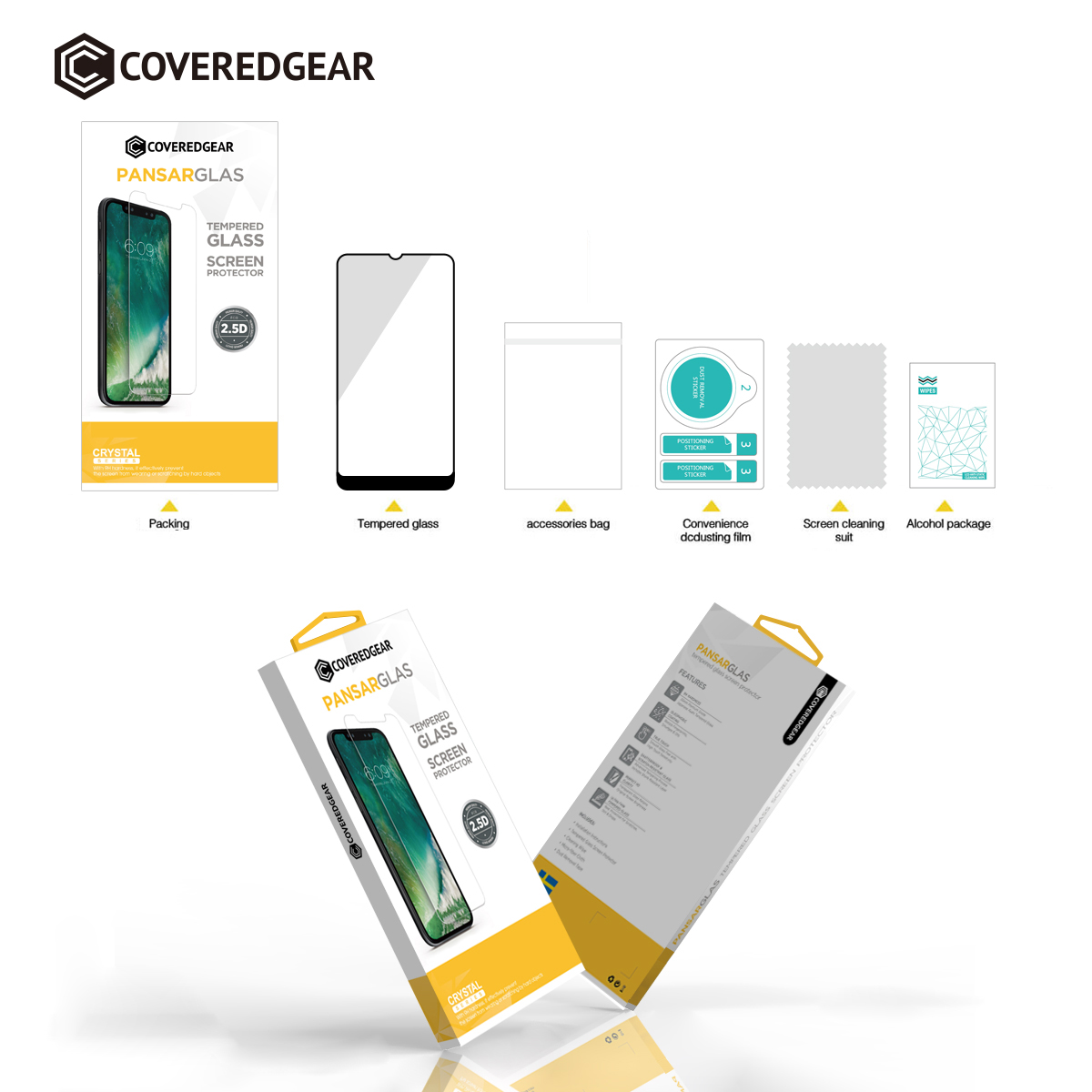 CoveredGear CoveredGear Härdat Glas Skärmskydd till Huawei Y6 (2019) - Svart