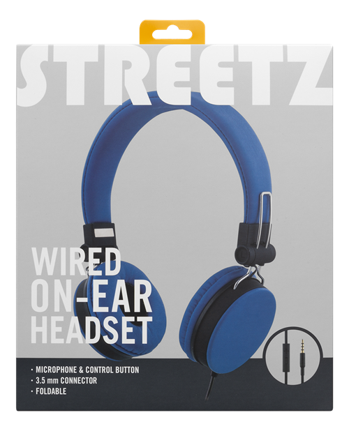 UTGATT STREETZ hörlurar med mikrofon, hopfällbar, 3,5 mm anslutning, 1,5 m kabel