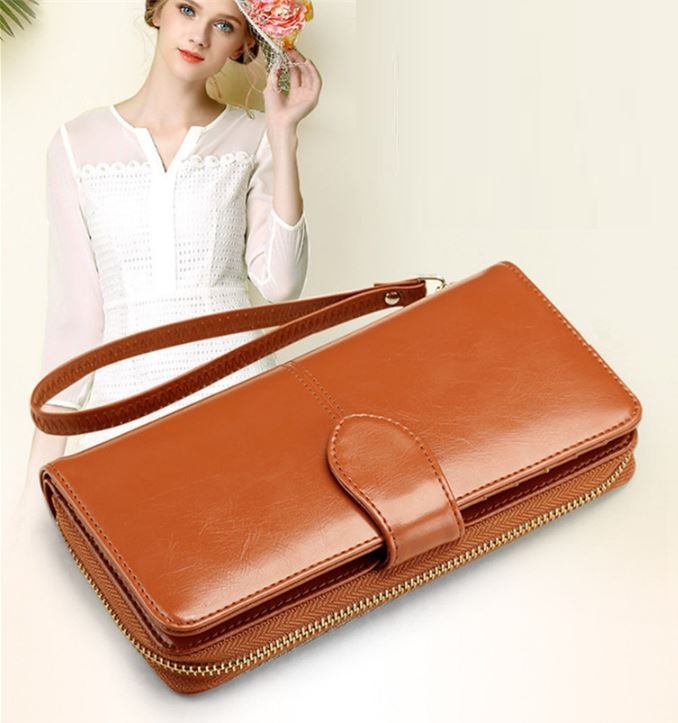 A-One Brand Zipper Clutch Multipurpose Plånbok - Svart