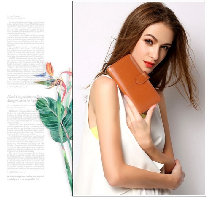 A-One Brand Zipper Clutch Multipurpose Plånbok - Svart