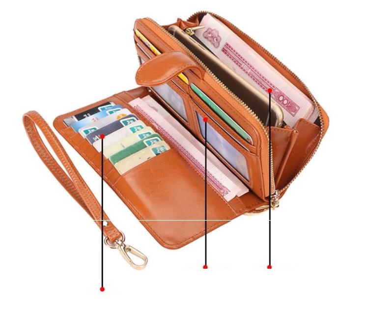 A-One Brand Zipper Clutch Multipurpose Plånbok - Svart