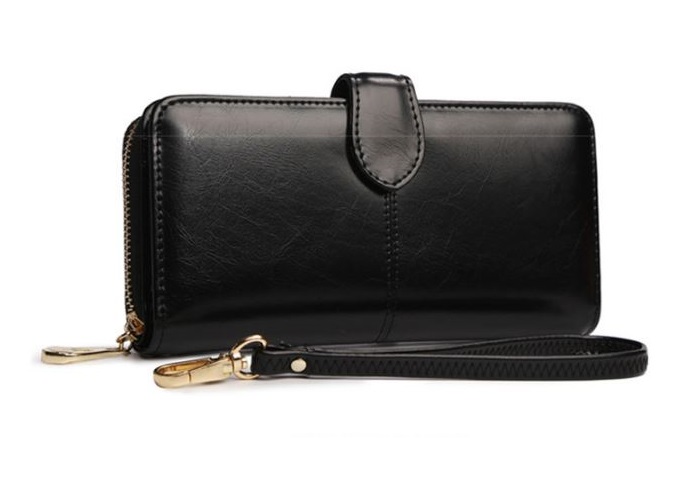 A-One Brand Zipper Clutch Multipurpose Plånbok - Svart
