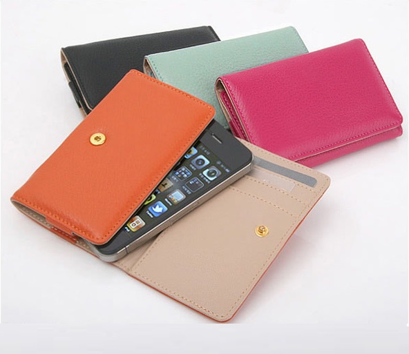 OEM Universal mobilplånbok i konstläder (Röd)