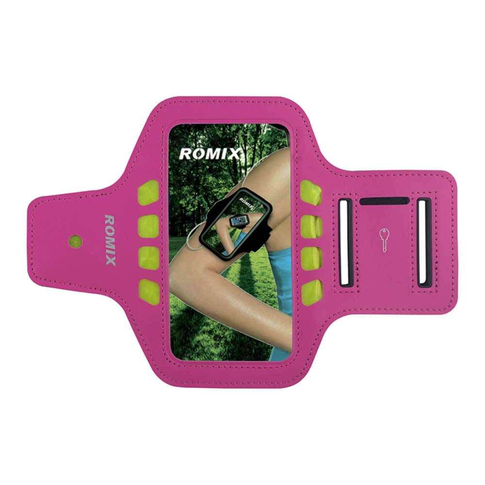 OEM Romix Universalt Sportarmband med reflexer upp till 4.7'' - Magenta