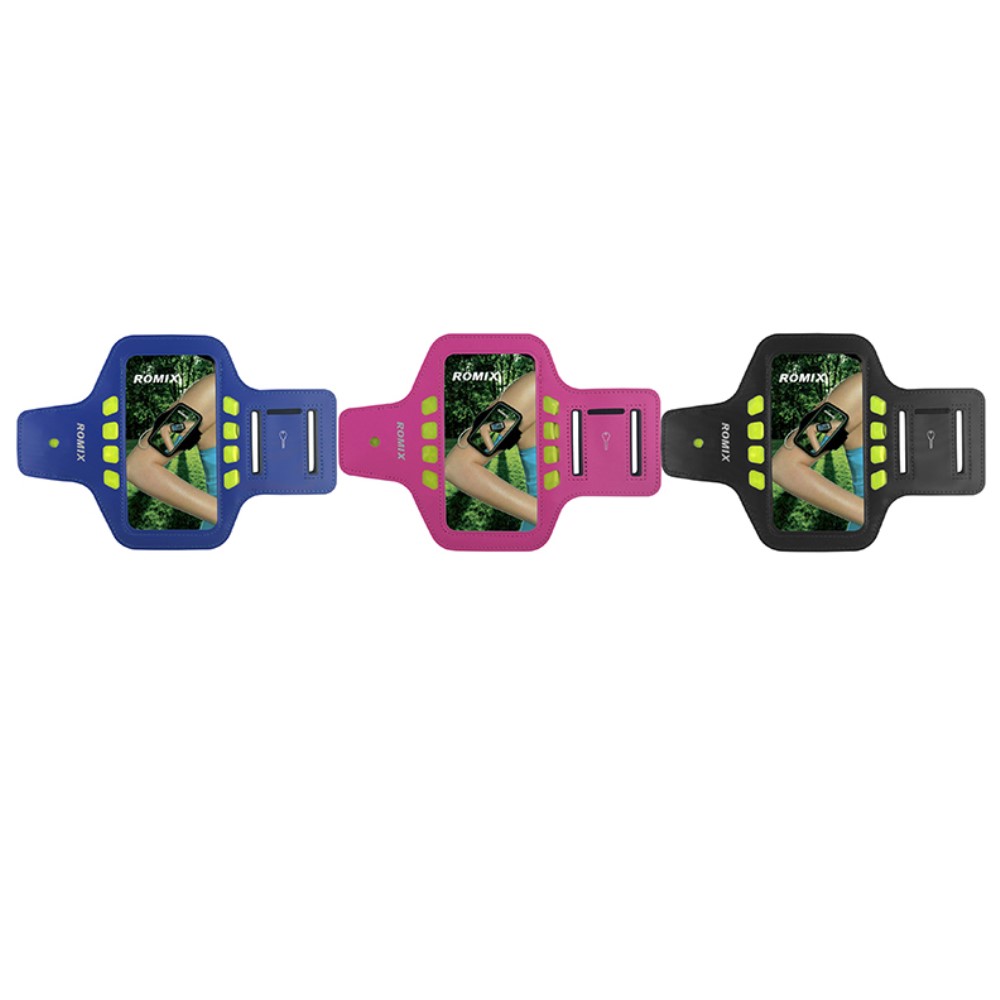 OEM Romix Universalt Sportarmband med reflexer upp till 4.7'' - Blå
