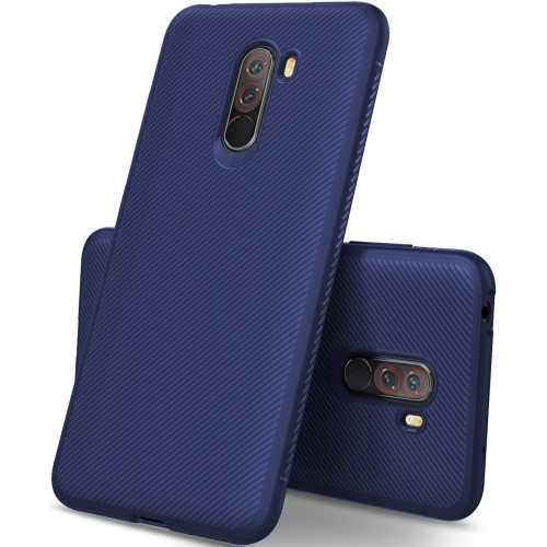 OEM Twill Texture Mobilskal till Xiaomi Pocophone F1 - Blå