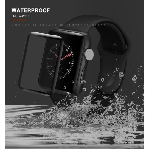 Mocolo Mocolo 3D Curved Härdat Glas Skärmskydd till Apple Watch 4 - 44mm - Svart