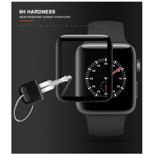 Mocolo Mocolo 3D Curved Härdat Glas Skärmskydd till Apple Watch 4 - 44mm - Svart