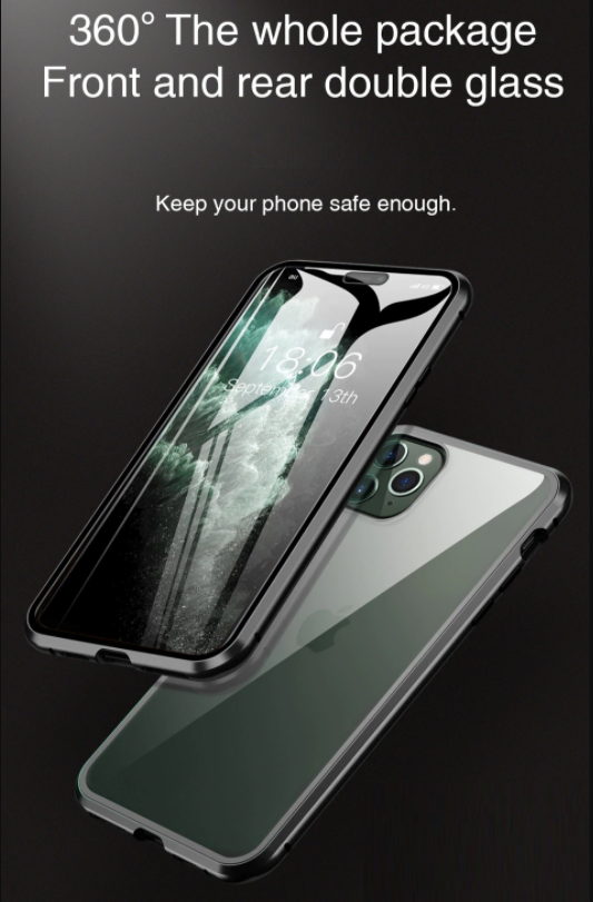 OEM Huawei P40 Pro Skal Magnetisk Metallram + Härdat Glas Fram och Bak